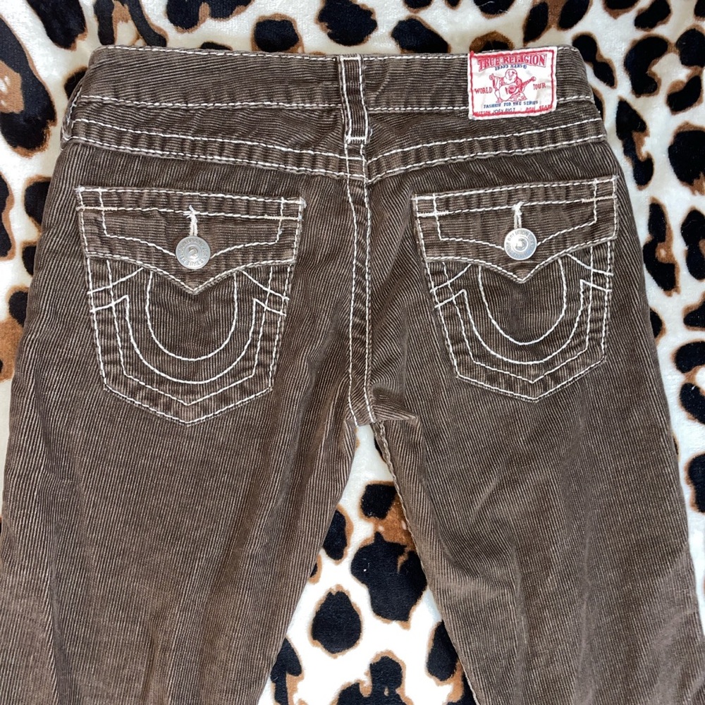 Vintage Chocolate Brown Suede True Religion Jeans
